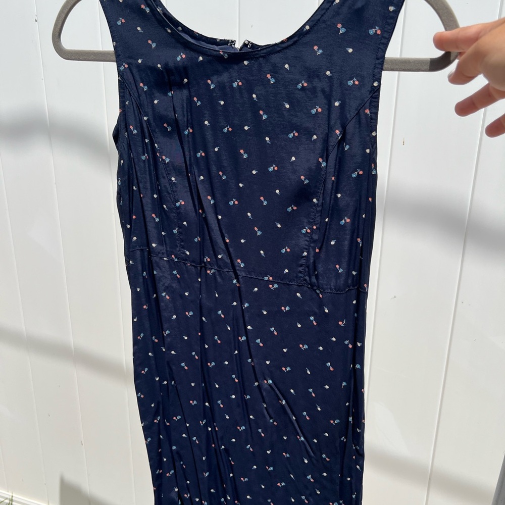 VINTAGE. Navy Blue Sleeveless Dress